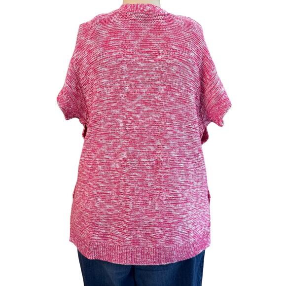 Lane Bryant Spring/Summer Short Sleeved Sweater Size 14/16 in Pink & White - Picture 4 of 8